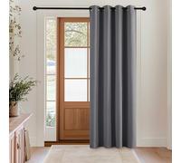KGORGE Cortinas de Puerta Opacas, Cortinas Blackout Termicas Aislantes Frio y Calor para Salon/Dormitorio con Ojales 1 Panel,140x210cm,Gris