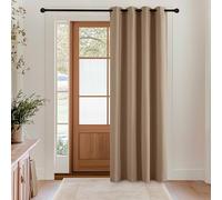 KGORGE Cortinas de Puerta Opacas, Cortinas Blackout Termicas Aislantes Frio y Calor para Salon/Dormitorio con Ojales 1 Panel,140x210cm,Moca