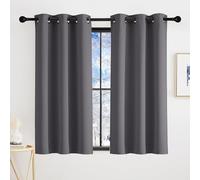 KGORGE Cortinas Dormitorio Cortas 2 Piezas Cortina Opaca Termica Aislante 90x120cm Cortinas para Cocina Cortinas Cortas para Ventanas Cortinas Grises con Ojales Cortinas Blackout
