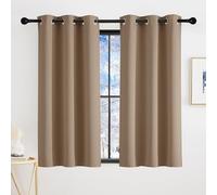 KGORGE Cortinas Dormitorio Cortas 2 Piezas, Cortinas Opacas Termicas Aislantes para Cocina/Dormitorio/Comedor con Ojales,90x120cm,Moca