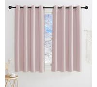 KGORGE Cortinas Dormitorio Cortas 2 Piezas, Cortinas Opacas Termicas Aislantes para Cocina/Dormitorio/Comedor con Ojales,140x145cm,Rosa Claro