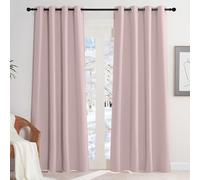 KGORGE Cortinas Dormitorio Opacas 2 Piezas, Cortinas Termicas Aislantes Frio y Calor para Salon/Comedor/Bedroom con Ojales,140x220cm,Rosa Claro