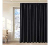 KGORGE Cortinas Negras Opacas Aislantes Térmicas 3 Metros para Dormitorio Matrimonio y Salón - Blackout para Riel, 1 Pieza, 300x240cm (AnchoxAlto), Negro