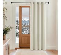 KGORGE Cortinas Salon Opacas 1 Panel, Curtains Blackout Termicas Aislantes con Ojales Cortina Puerta para Dromitorio Matrimonio,140x210cm,Beige Claro
