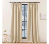 KGORGE Cortinas Termicas Aislantes Frio y Calor Cortinas Opacas 2 Piezas Cortinas de Salon Cortina Ventana Cortinas Dormitorio Matrimonio para Riel, 140x260cm (AnchoxAlto), Beige Oscuro