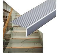 KGPGNYMYHA Nariz De Marcha Negra Antideslizante Para Escalones, Protección Para Escalones Exteriores En Forma De L Perfilada Para La Protección De Esquinas(Grey,3p-90cm/36in)