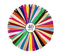 KGS Cremallera de nailon para costura y manualidades | 20 colores | Tamaño: 10 cm / 4 pulgadas | 40 cremalleras/paquete | Cremalleras multicolores para bolsos, bolsos, faldas, vestidos