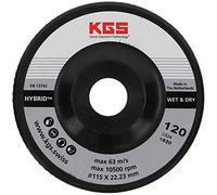 KGS Hybrid ruedas de ala de diamante, diámetro 115 x 22,23 mm, Serie Oro (grano 120)