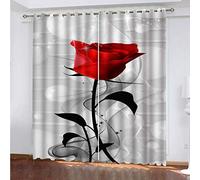 KGSK Cortinas Infantiles Nino 3D Rosas De Moda Cortinas Salon Modernas 2 Piezas 264x240 Cm Cortinas Opacas Termicas Aislantes Frio Y Calor Termicas con Ojales para Habitación Sala De Estar