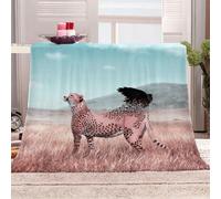 KGSK Manta Sofa 3D Cheetah, Un Animal De Pastizales Suave Felpa Sherpa 180x200Cm Forro Polar 3D De Microfibra Sofá De Gran Tamaño para Cama Cálida Y Muy Niños