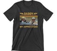 KGVVCS Daddy My Zipper Stuck Vintage T-Tshirts Camisetas y Tops SweatTshirts Camisetas y Tops Black(Large)