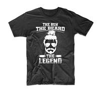 KGVVCS HUAX Man Bun Tshirts Camisetas y Tops - The Bun The Beard The Legend Funny Man Bun White Yellow Black Red Mens Women T Tshirts Camisetas y Tops 100% Cotton(XX-Large)