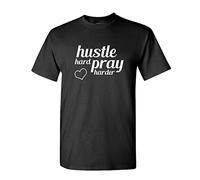KGVVCS Hustle Hard Pray Harder - Jesus Christ - Mens Cotton T-Tshirts Camisetas y Tops(X-Large)