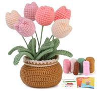 kgxulr Kit de ganchillo para principiantes, kit de ganchillo para principiantes y adultos, kit de punto de ganchillo con tutoriales en video paso a paso