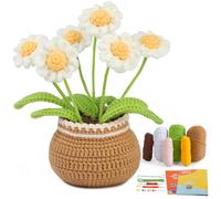 kgxulr - Kit de ganchillo para principiantes para hacer margaritas pequeñas, kit de inicio para adultos con videotutoriales paso a paso (margaritas pequeñas)