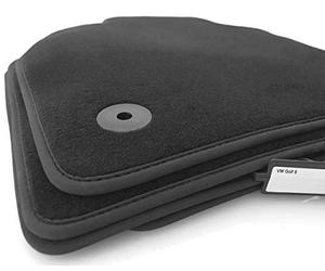 kh Teile Alfombrillas aptas para Golf 8 VIII Premium velour alfombrillas de coche, 4 piezas, color negro, incluye fijación