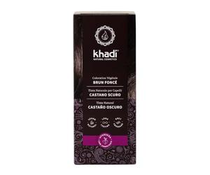 khadi CASTANO OSCURO Tinte vegetal para el cabello - Tinte para un color marrón oscuro intenso y brillante hasta un marrón negro intenso - Cosméticos naturales 100% certificados - 100 g