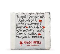 Khadi Libro de tapa blanda hecho a mano, 15 x 15 cm, color blanco