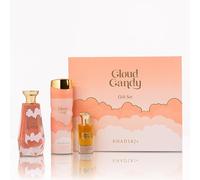 Khadlaj Cloud Candy Gift Set for Women, Extrait de Parfum, Perfumed Body Spray, Concentrated Perfume Oil, 3 piece Gift Set