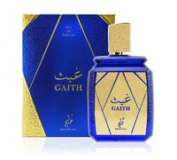 Gaith - Eau de Parfum Spray de 100 ml de Khadlaj - Fragancia atrevida y aventurera para hombres con pimienta picante, jengibre cálido, incienso místico, ciprés amaderado y pachulí terroso