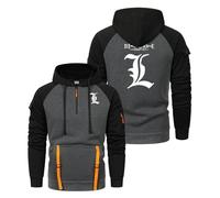 KHAFVXTP Chaqueta con capucha cremallera hombre Para Death No. te, Tejido suave y cómodo, Perfetto per città, scuola e università, hombre(Dark Grey,L)