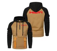 KHAFVXTP Chaqueta con capucha cremallera hombre Para Hi-l-ti, Mis.to algodón suave, Para otoño, invierno y días fríos, hombre(Khaki,XL)