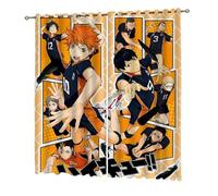 KHAFVXTP para Haiky-UU!! Cortinas Anime de Dormitorio Infantiles, Cortina Exterior Modernas con Patrón Dibujos Animados, para Niña Niño, Anime(A1,140 * 160CM)