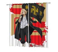 KHAFVXTP para Tokyo Reven-gers Anime Cortinas de Dormitorio para Juvenil, Patrón Impresión 3D Cortina Opacas Térmica Aislante, Textil para el Hogar a La Moda, Anime(A3,100 * 140CM)
