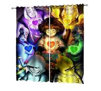 KHAFVXTP para Under.ta-le Anime Cortinas para Infantiles, Cortina de Exterior Patrón Dibujos Animados, para Dormitorio Estudiantes, Anime(A4,140 * 160CM)
