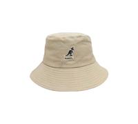 (Khaki)Clásico Sombrero Cubo Lavado Kangol Algodón Parte Superior Redonda Ala Ancha Unisex Prendas para la Cabeza