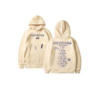(Khaki-L)Peso Pluma Genesis Music Album Sudadera con capucha para hombre y mujer, sudadera informal