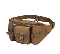 (Khaki)Outdoor Sports Waterproof Waist Bag Stylish Multi-Purpose Cross-body Fanny Pack for Hiking Running