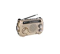 (Khaki) RadiVive Solar-Powered Radio, Solar Hand Crank Emergency Radio, Portable Hands