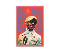 KHAMEO Póster de Stevie Wonder en lienzo, pintura decorativa, póster de pared e imagen artística impresa moderna para decoración de dormitorio familiar, 24 x 36 pulgadas (60 x 90 cm)