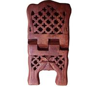 Khandekar (with device of K) Wooden Book Stand, Jali Design Book Holder, Use to read Religious Books, Hand Carved Holy Folding Book Stand, Wooden Book Shelf, Holy Bible Reading Book Stand, 12 pulgadas