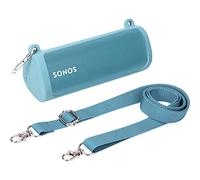 Khanka - Funda de Silicona Compatible con Sonos Roam 2 / Sonos Roam/Sonos Roam SL, Altavoz Bluetooth portátil Resistente al Agua, con Correa para el Hombro y mosquetón, Color Azul, Solo Funda