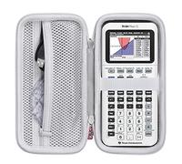 Khanka Funda de viaje rígida de repuesto para calculadora gráfica de color Texas Instruments TI-83 Plus/TI-84 Plus CE, solo funda (blanco brillante)
