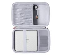Khanka Funda para Impresora de Fotos Fujifilm Instax Link Wide, Bolsa de Transporte con Bolsillo para Accesorios Instax Link Wide (Estuche + Álbum de Fotos, Blanco Ceniza)
