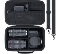 Khanka para Canon EOS Rebel 2000D/4000D/1300D/R50/R100/R5/R7/R8/R6 Mark II/250D Cámara DSLR-Estuche Rígido de Transporte, Funda de Viaje para Canon EOS y Lente 18-55mm/18-45mm,Solo Estuche (Negro)