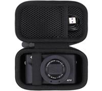 Khanka para Canon PowerShot SX740 HS/G7 X Mark II/Mark III Cámara Digital Estuche Rígido de Viaje con Asa de Transporte y Correa para el Hombro, Solo Estuche (Negro)