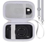 Khanka para Canon PowerShot SX740 HS/G7 X Mark II/Mark III Cámara Digital Estuche Rígido de Viaje con Asa de Transporte y Correa para el Hombro, Solo Estuche (Blanco)