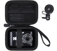 Khanka para Kodak PIXPRO FZ55/FZ45/FZ43 Cámara Digital de 16MP Estuche Rígido de Viaje con Asa de Transporte y Correa para el Cuello,Solo Estuche (Negro)