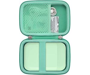 Khanka para Liene Pearl K100 2x3” Mini Impresora Fotos Case, Bolsa de Almacenamiento Compatible con Impresora fotográfica Liene Pearl K100 5 x 7,6 cm con asa de Transporte, Solo Funda (Verde)