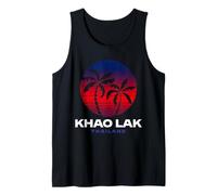 Khao Lak Tailandia Retro Sunset Beach Design Thai Souvenir Camiseta sin Mangas
