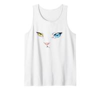 Khao Manee Rare ODD-Eye Raza Tailandesa Blanco Japonés Anime Gato Camiseta sin Mangas