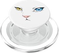 Khao Manee Rare ODD-Eye Raza Tailandesa Blanco Japonés Anime Gato PopSockets PopGrip para MagSafe