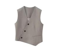 KHASCBNF Chaleco Mujer Chaleco Ajustado Informal sin Mangas con diseño asimétrico y un Solo Pecho for Mujer, Chaqueta, Chaleco for de Oficina, Tops(M)