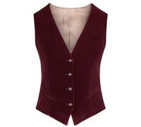 KHASCBNF Chaleco Mujer Chaleco de Mujer con Cuello en V, 4 Botones, Chaleco Ajustado Negocios, Ropa Trabajo, cálido, sin Mangas, for Fiesta Boda(Color 1,XXL)