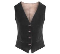 KHASCBNF Chaleco Mujer Chaleco de Mujer con Cuello en V, 4 Botones, Chaleco Ajustado Negocios, Ropa Trabajo, cálido, sin Mangas, for Fiesta Boda(Grey,S)