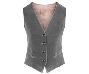 KHASCBNF Chaleco Mujer Chaleco de Mujer con Cuello en V, 4 Botones, Chaleco Ajustado Negocios, Ropa Trabajo, cálido, sin Mangas, for Fiesta Boda(Gray,3XL)